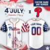 Custom Name And Number Philadelphia Phillies MLB x 4th Of July Day Baseball Jersey Shirt