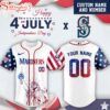 Custom Name And Number Seattle Mariners MLB x 4th Of July Day Baseball Jersey Shirt