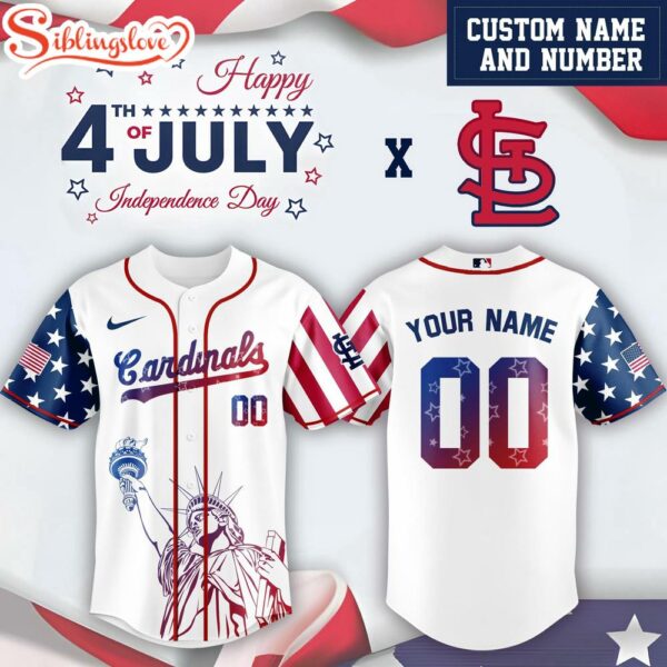 Custom Name And Number St. Louis Cardinals MLB x 4th Of July Day Baseball Jersey Shirt