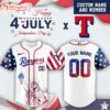 Custom Name And Number Texas Rangers MLB x 4th Of July Day Baseball Jersey Shirt