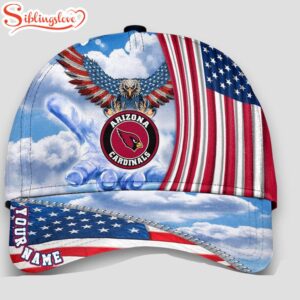 Custom Name Arizona Cardinals 4th Of July America Flag Eagle Classic Cap