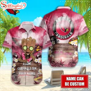 Custom Name Arizona Cardinals NFL Groot Hawaiian Shirt