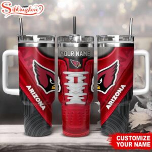 Custom Name Arizona Cardinals Sneaker NFL Tumbler 40Oz Handle