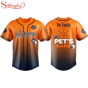 Custom Name Astros 2026 Fur Family Pet Baseball Jersey Shirt