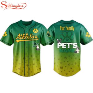 Custom Name Athletics 2026 Fur Family Pet Baseball Jersey Shirt