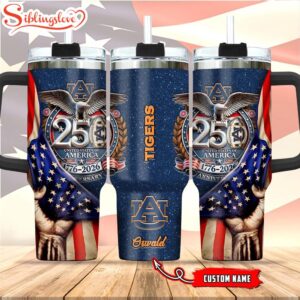 Custom Name Auburn Tigers 250 United States Of America 1776-2026 Tumbler 40Oz