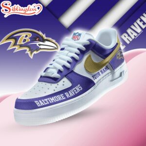 Custom Name Baltimore Ravens Air Force 1 Shoes