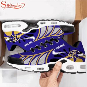 Custom Name Baltimore Ravens Air Max Plus Shoes For Fans Custom Name Baltimore Ravens Air Max Plus Shoes For Fans