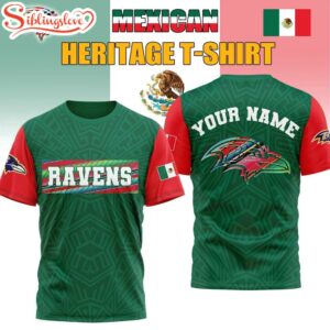 Custom Name Baltimore Ravens Mexican 3D Shirt Gift For Fans