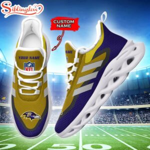 Custom Name Baltimore Ravens NFL Logo Team Max Soul Shoes Gift For Fans