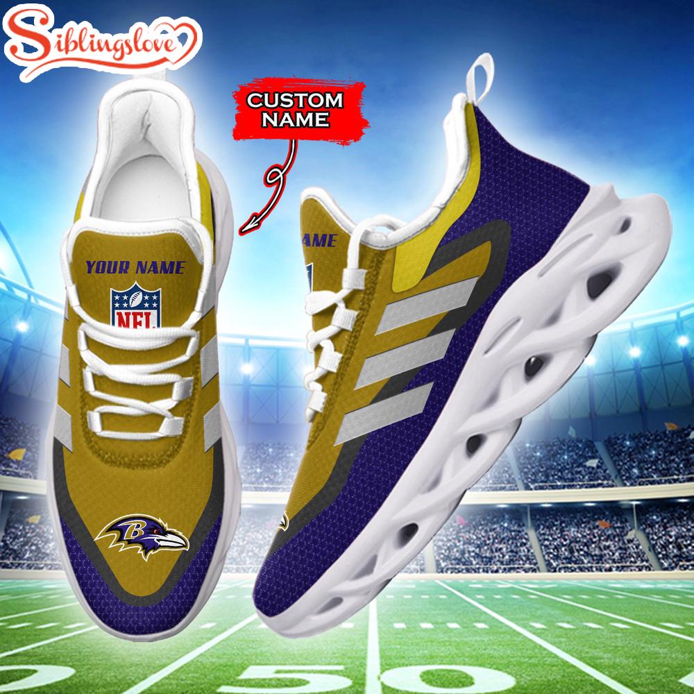 Custom Name Baltimore Ravens NFL Logo Team Max Soul Shoes Gift For Fans Custom Name Baltimore Ravens NFL Logo Team Max Soul Shoes Gift For Fans