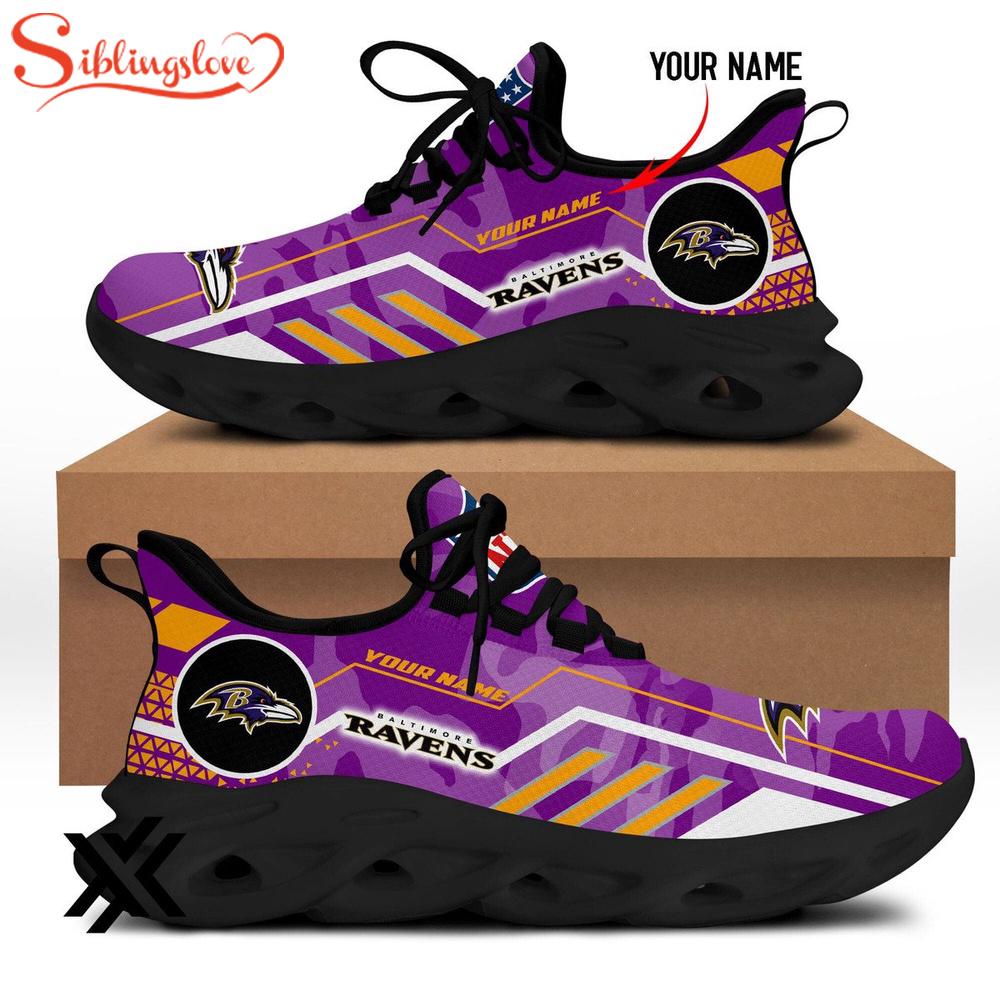Custom Name Baltimore Ravens NFL Sport Max Soul Shoes Custom Name Baltimore Ravens NFL Sport Max Soul Shoes