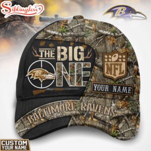 Custom Name Baltimore Ravens NFL The Big One Hunting Classic Cap