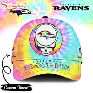 Custom Name Baltimore Ravens NFL Tie Dye Classic Baseball Cap