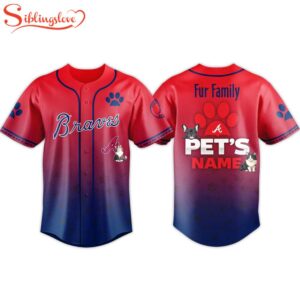 Custom Name Braves 2026 Fur Family Pet Baseball Jersey Shirt