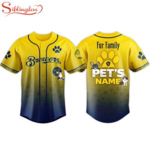 Custom Name Brewers 2026 Fur Family Pet Baseball Jersey Shirt
