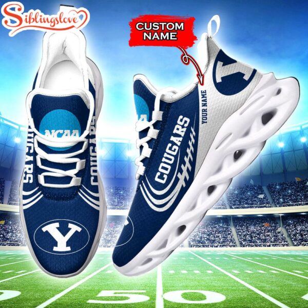 Custom Name BYU Cougars NCAA Sport Team Max Soul Shoes
