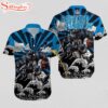 Custom Name Carolina Panthers Logo Pattern Hawaiian Shirt