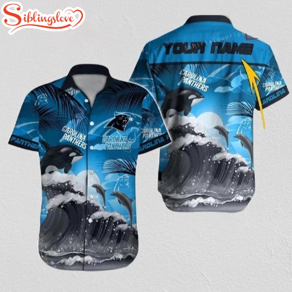 Custom Name Carolina Panthers NFL Football Team Hawaiian Shirt 1 Custom Name Carolina Panthers NFL Football Team Hawaiian Shirt