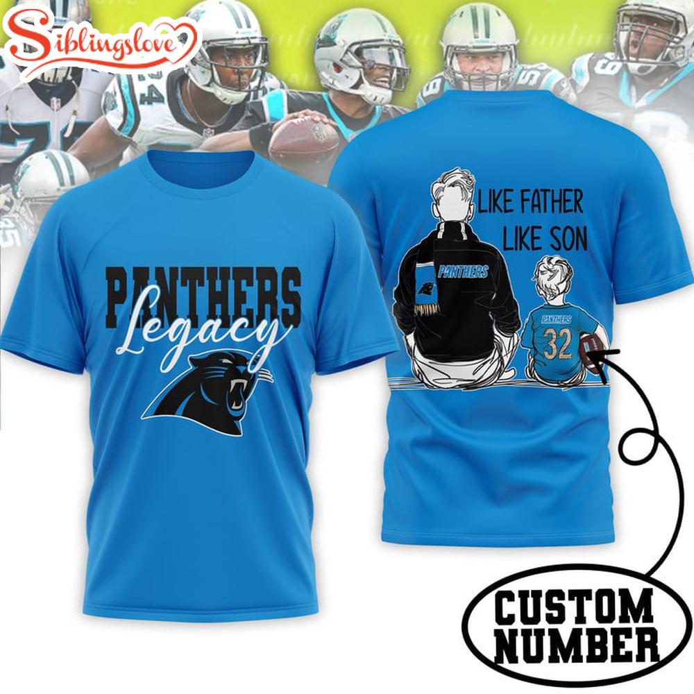 Custom Name Carolina Panthers NFL Legacy Father Day 3D T-Shirt For Fans 1 Custom Name Carolina Panthers NFL Legacy Father Day 3D T-Shirt For Fans