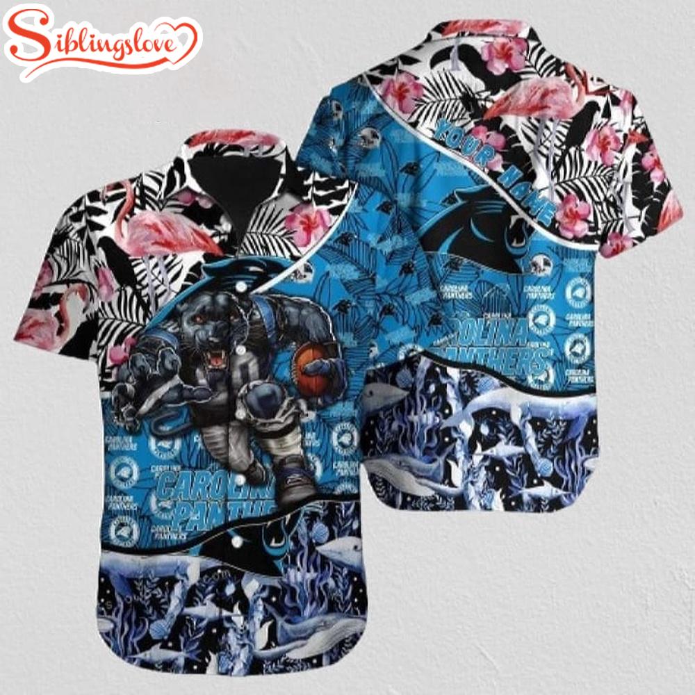 Custom Name Carolina Panthers NFL Team Hawaiian Shirt 1 Custom Name Carolina Panthers NFL Team Hawaiian Shirt