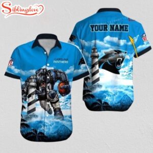 Custom Name Carolina Panthers Pattern Hawaiian Shirt