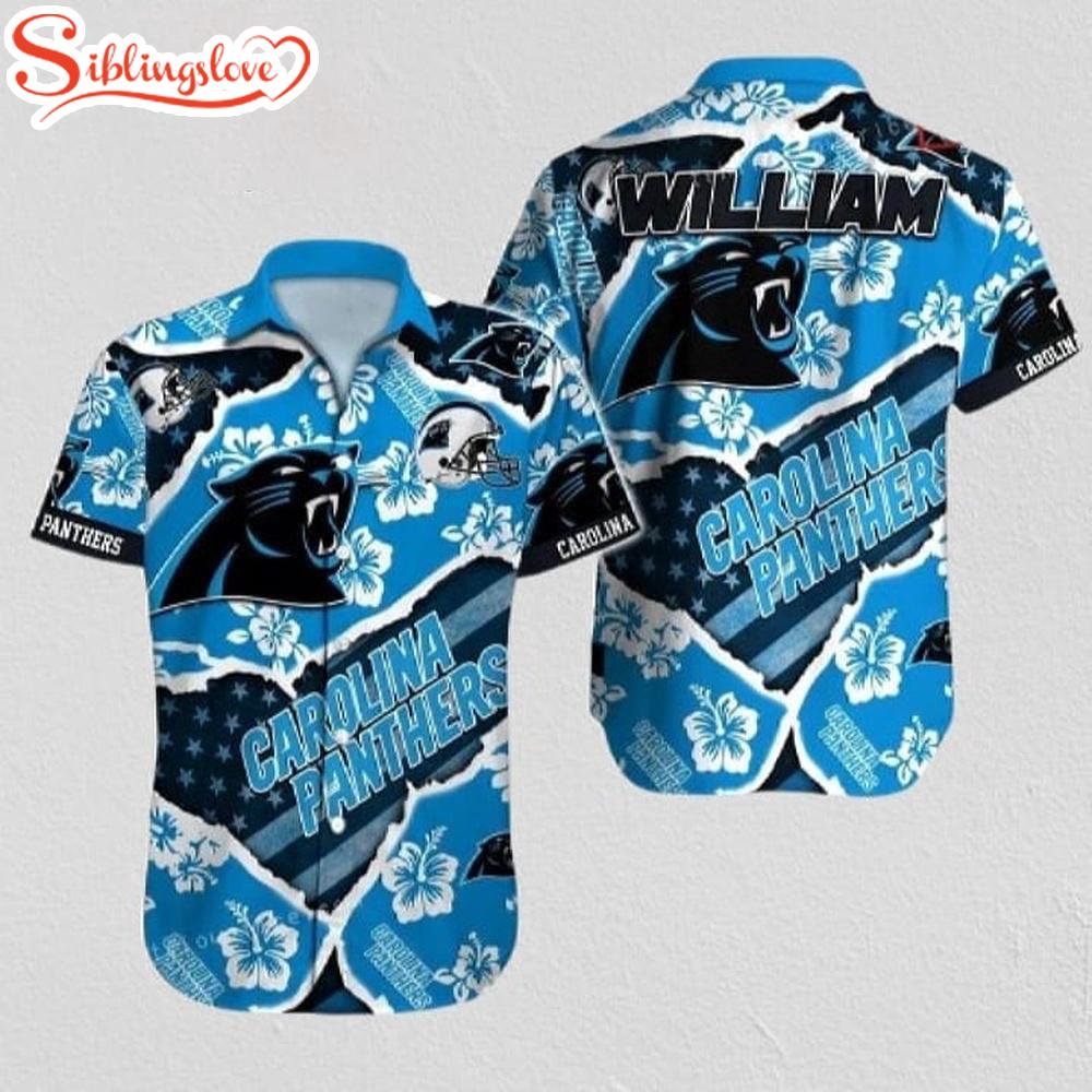 Custom Name Carolina Panthers Sport Team NFL Hawaiian Shirt 1 Custom Name Carolina Panthers Sport Team NFL Hawaiian Shirt
