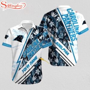 Custom Name Carolina Panthers Team Football Hawaiian Shirt