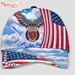 Custom Name Chicago Bears 4th Of July America Flag Eagle Classic Cap