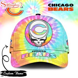 Custom Name Chicago Bears NFL Tie Dye Classic Baseball Cap