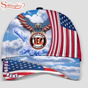 Custom Name Cincinnati Bengals 4th Of July America Flag Eagle Classic Cap