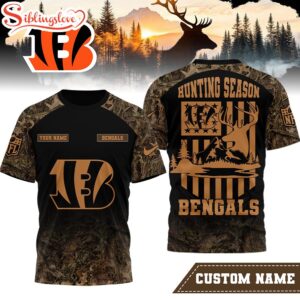 Custom Name Cincinnati Bengals NFL Hunting Season 3D Shirt