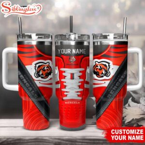 Custom Name Cincinnati Bengals Sneaker NFL Tumbler 40Oz Handle