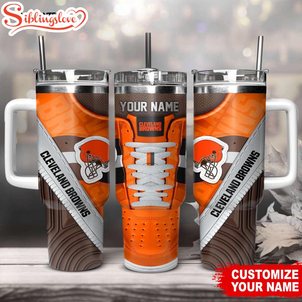 Custom Name Cleveland Browns Sneaker NFL Tumbler 40Oz Handle 1 Custom Name Cleveland Browns Sneaker NFL Tumbler 40Oz Handle