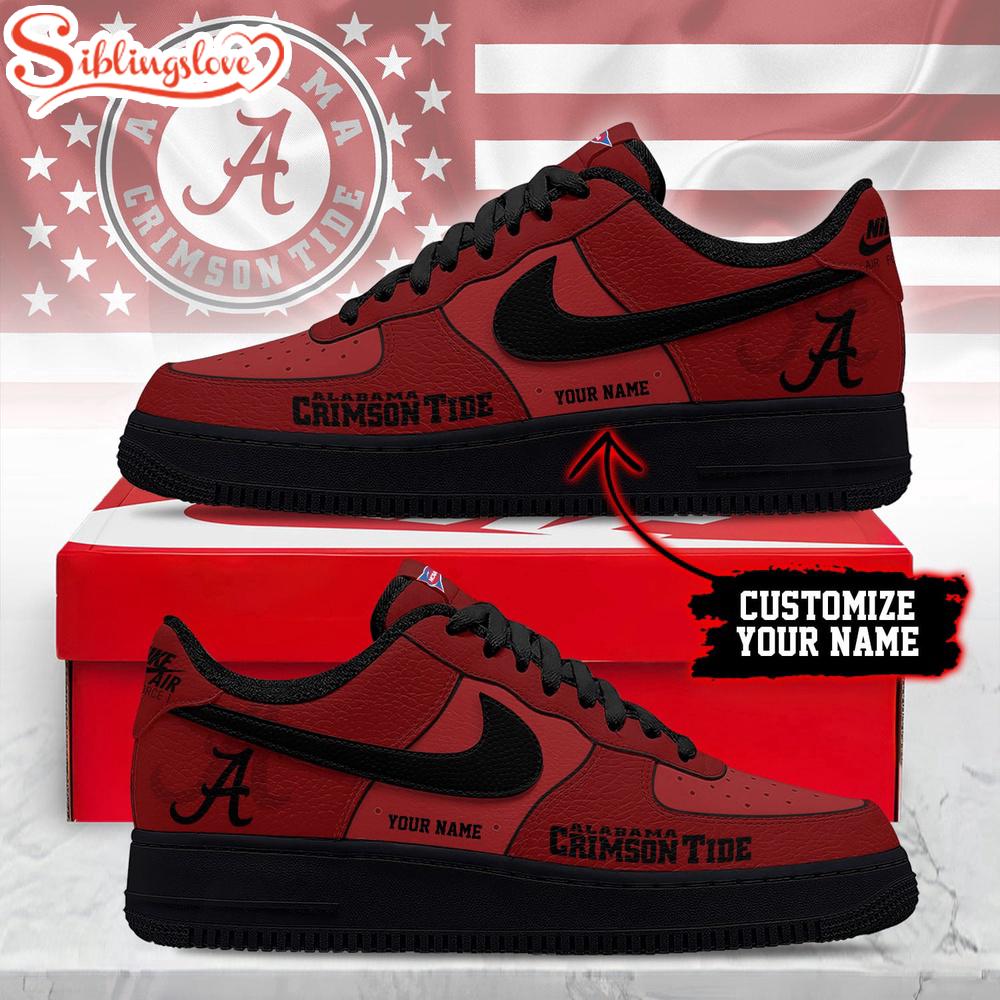 Custom Name alabama crimson tide ncaa air force 1 shoes 1 Custom Name Custom Name Alabama Crimson Tide NCAA Air Force 1 Shoes