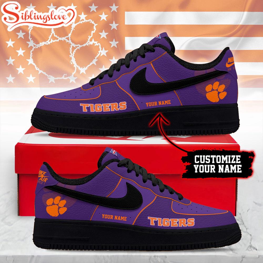 Custom Name clemson tigers ncaa air force 1 shoes 1 Custom Name Custom Name Clemson Tigers NCAA Air Force 1 Shoes