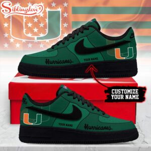 Custom Name Custom Name Miami Hurricanes NCAA Air Force 1 Shoes