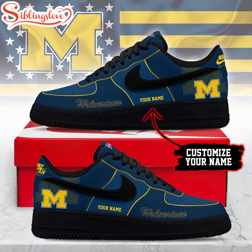 Custom Name michigan wolverines ncaa air force 1 shoes 1 Custom Name Custom Name Michigan Wolverines NCAA Air Force 1 Shoes