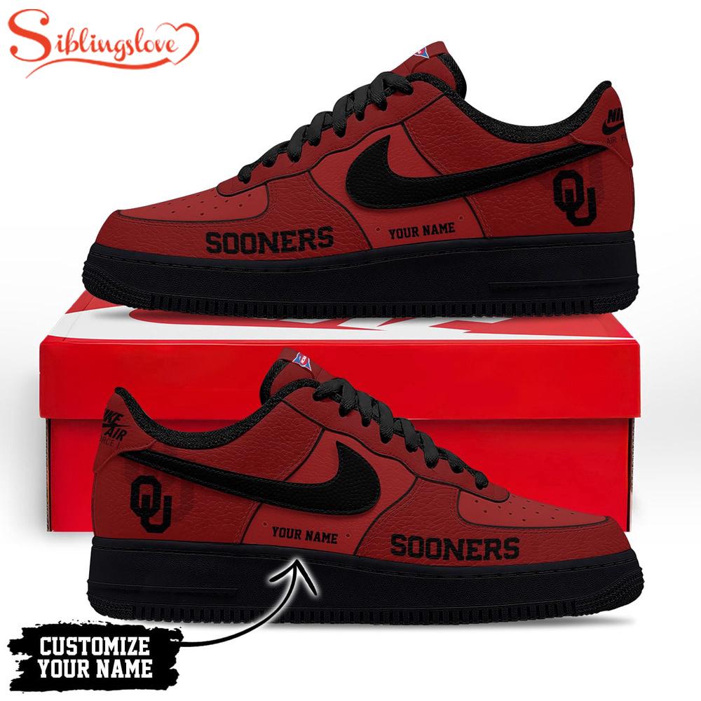 Custom Name oklahoma sooners ncaa air force 1 shoes 1 Custom Name Custom Name Oklahoma Sooners NCAA Air Force 1 Shoes