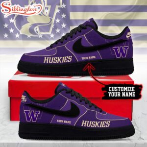 Custom Name Custom Name Washington Huskies NCAA Air Force 1 Shoes