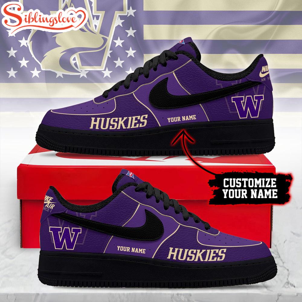 Custom Name washington huskies ncaa air force 1 shoes 1 Custom Name Custom Name Washington Huskies NCAA Air Force 1 Shoes
