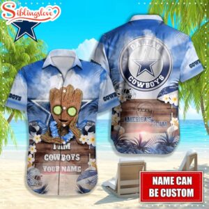 Custom Name Dallas Cowboys NFL Groot Hawaiian Shirt