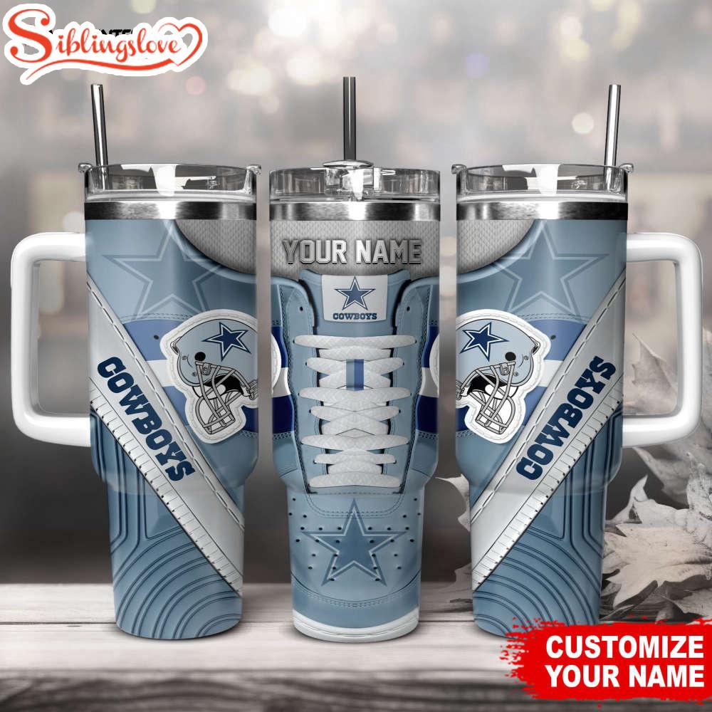 Custom Name Dallas Cowboys Sneaker NFL Tumbler 40Oz Handle 1 Custom Name Dallas Cowboys Sneaker NFL Tumbler 40Oz Handle