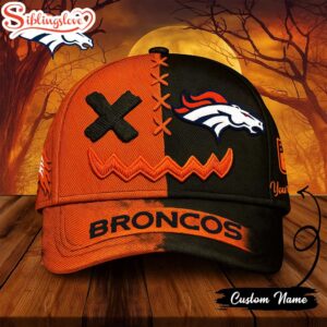 Custom Name Denver Broncos NFL Halloween Classic Baseball Cap