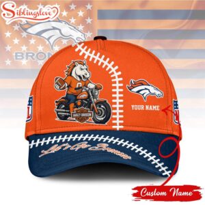 Custom Name Denver Broncos NFL Harley Davidson 3D Baseball Cap