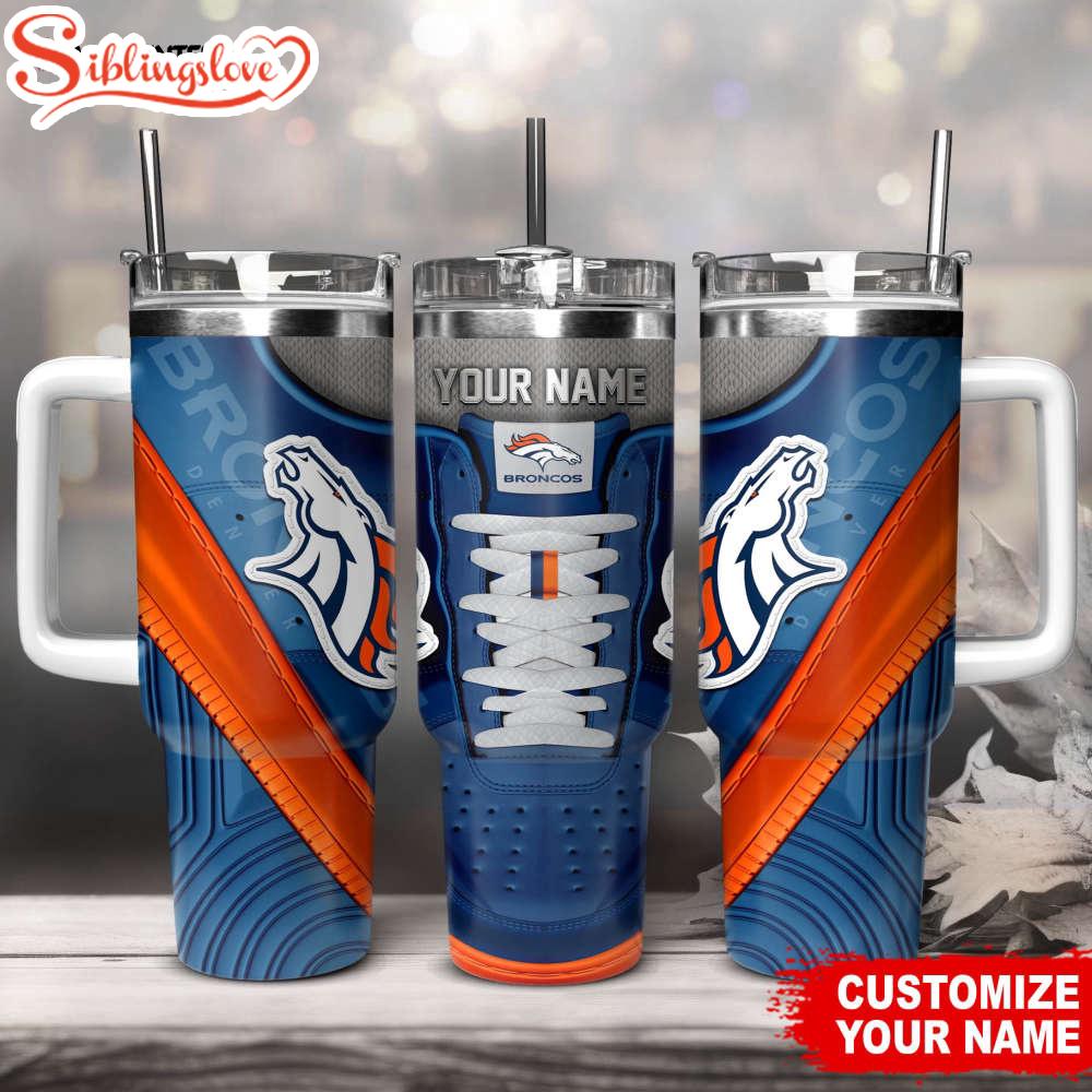 Custom Name Denver Broncos Sneaker NFL Tumbler 40Oz Handle 1 Custom Name Denver Broncos Sneaker NFL Tumbler 40Oz Handle