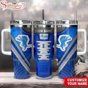 Custom Name Detroit Lions Sneaker NFL Tumbler 40Oz Handle