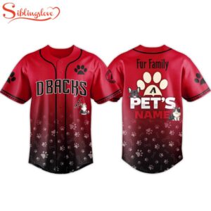 Custom Name Diamondbacks 2026 Fur Family Pet Baseball Jersey Shirt