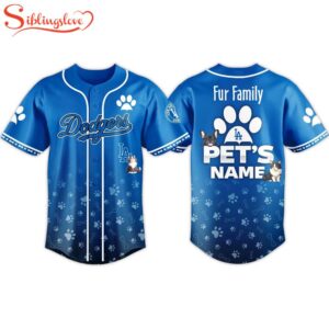 Custom Name Dodgers 2026 Fur Family Pet Baseball Jersey Shirt