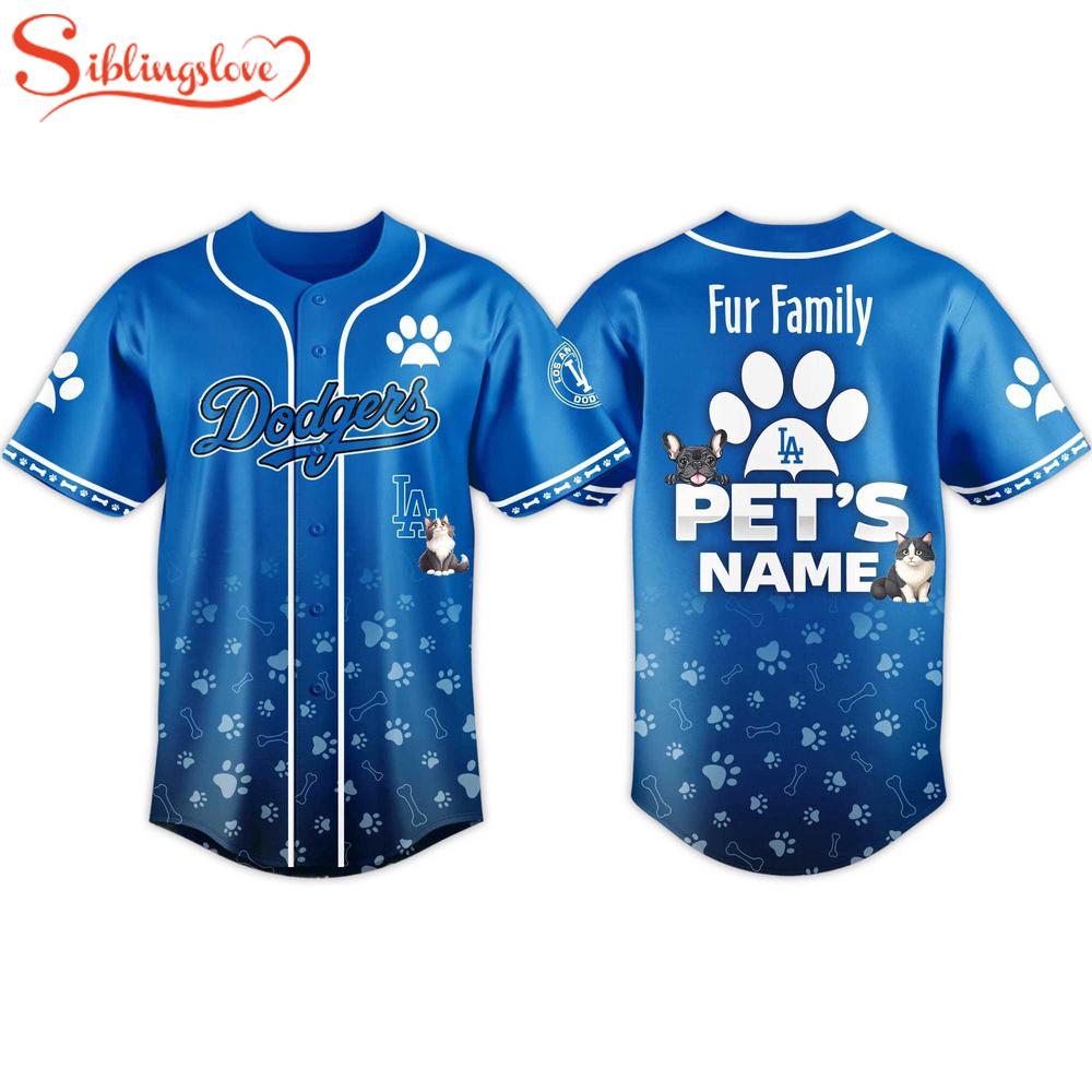 Custom Name Dodgers 2026 Fur Family Pet Baseball Jersey Shirt 1 Custom Name Dodgers 2026 Fur Family Pet Baseball Jersey Shirt